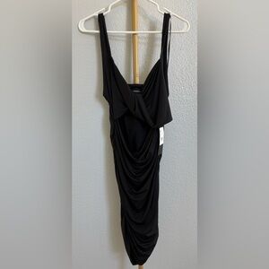 NWT Bebe Black Draped Dress size Large